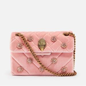 Dusty pink crushed velvet Kuet Geiger bag